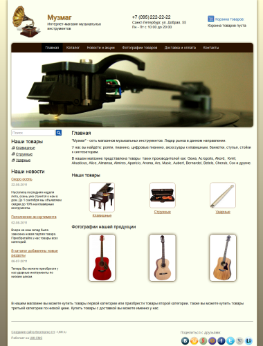 Интернет-магазин музыкальных инструментов